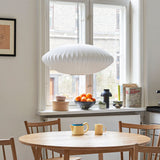 Modern Bubble Mulberry Silk Pendant Light Geometric Mid Century Minimalist Hanging Lamp for Living Room