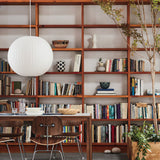Modern Bubble Mulberry Silk Pendant Light Geometric Mid Century Minimalist Hanging Lamp for Living Room