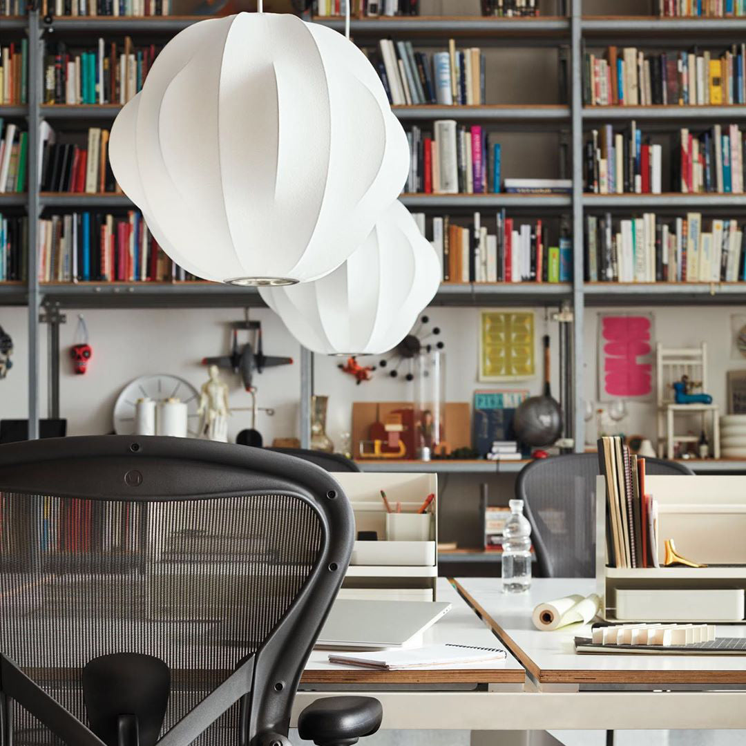 Modern Bubble Mulberry Silk Pendant Light Geometric Mid Century Minimalist Hanging Lamp for Living Room