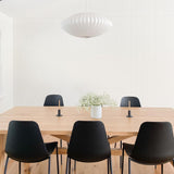 Modern Bubble Mulberry Silk Pendant Light Geometric Mid Century Minimalist Hanging Lamp for Living Room