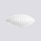 Modern Bubble Mulberry Silk Pendant Light Geometric Mid Century Minimalist Hanging Lamp for Living Room