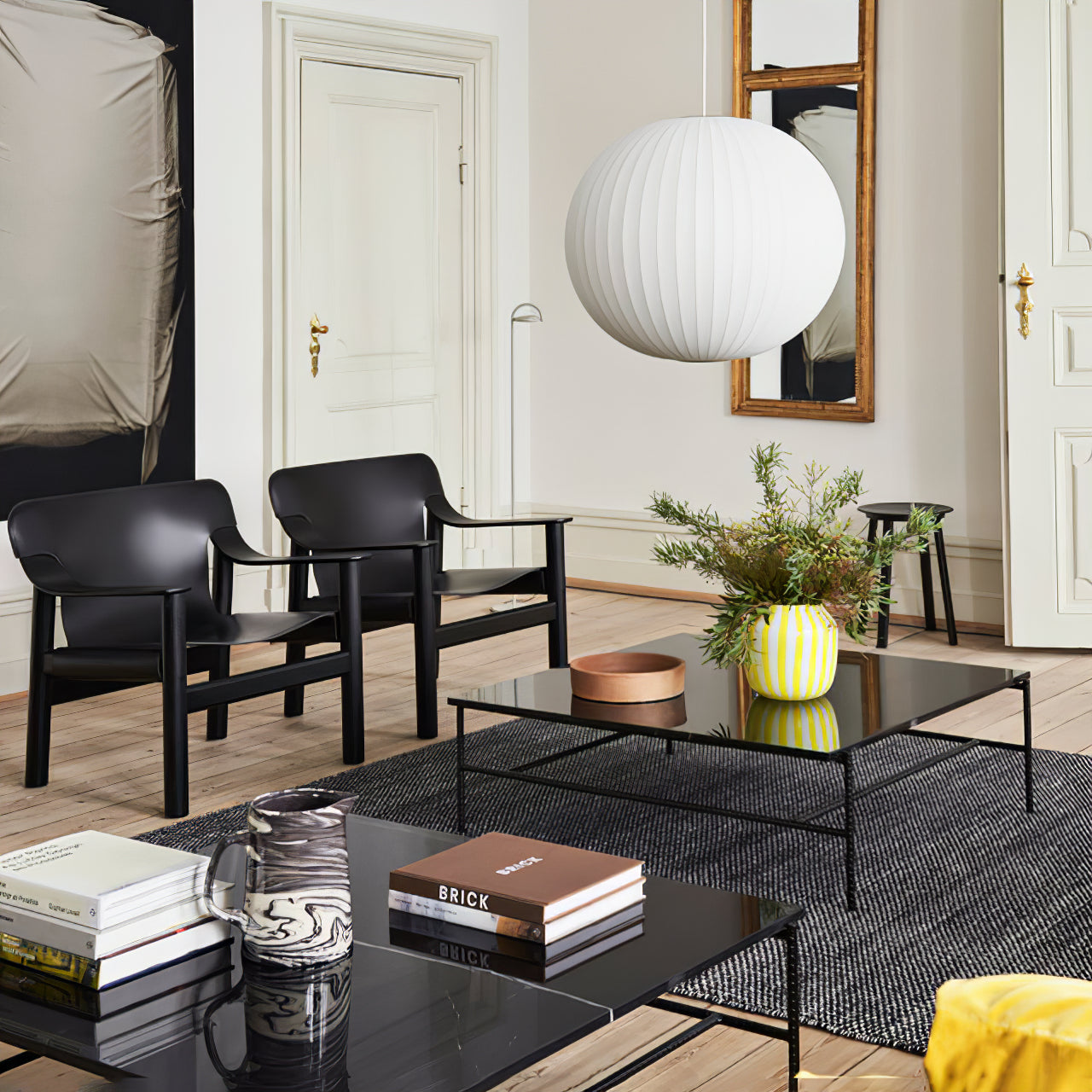 Modern Bubble Mulberry Silk Pendant Light Geometric Mid Century Minimalist Hanging Lamp for Living Room