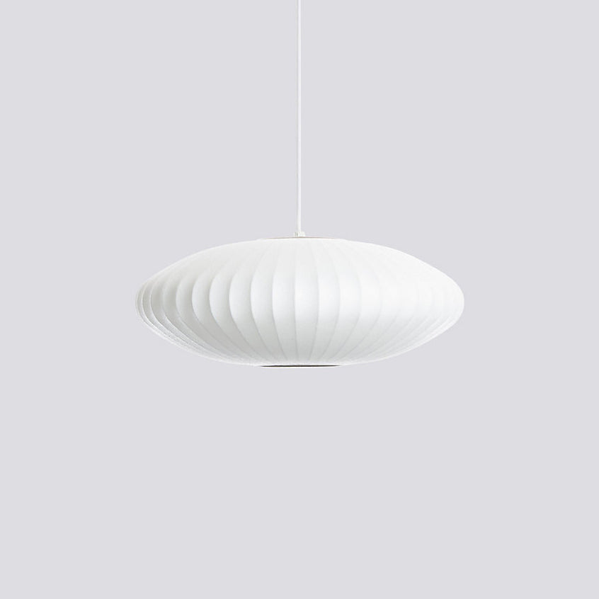 Modern Bubble Mulberry Silk Pendant Light Geometric Mid Century Minimalist Hanging Lamp for Living Room