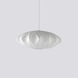 Modern Bubble Mulberry Silk Pendant Light Geometric Mid Century Minimalist Hanging Lamp for Living Room