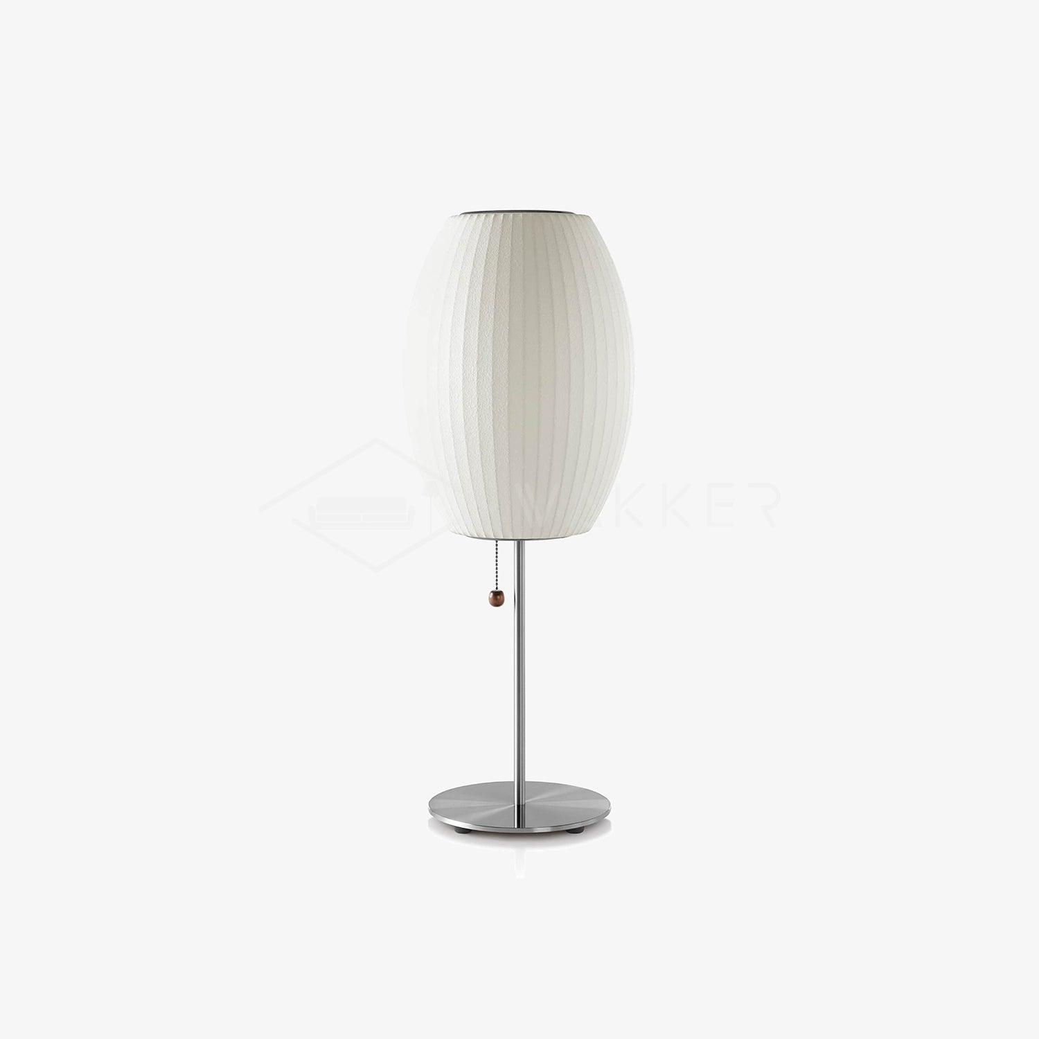 Mid Century Modern Nelson Inspired Accent Table Lamp with White Polymer Shade