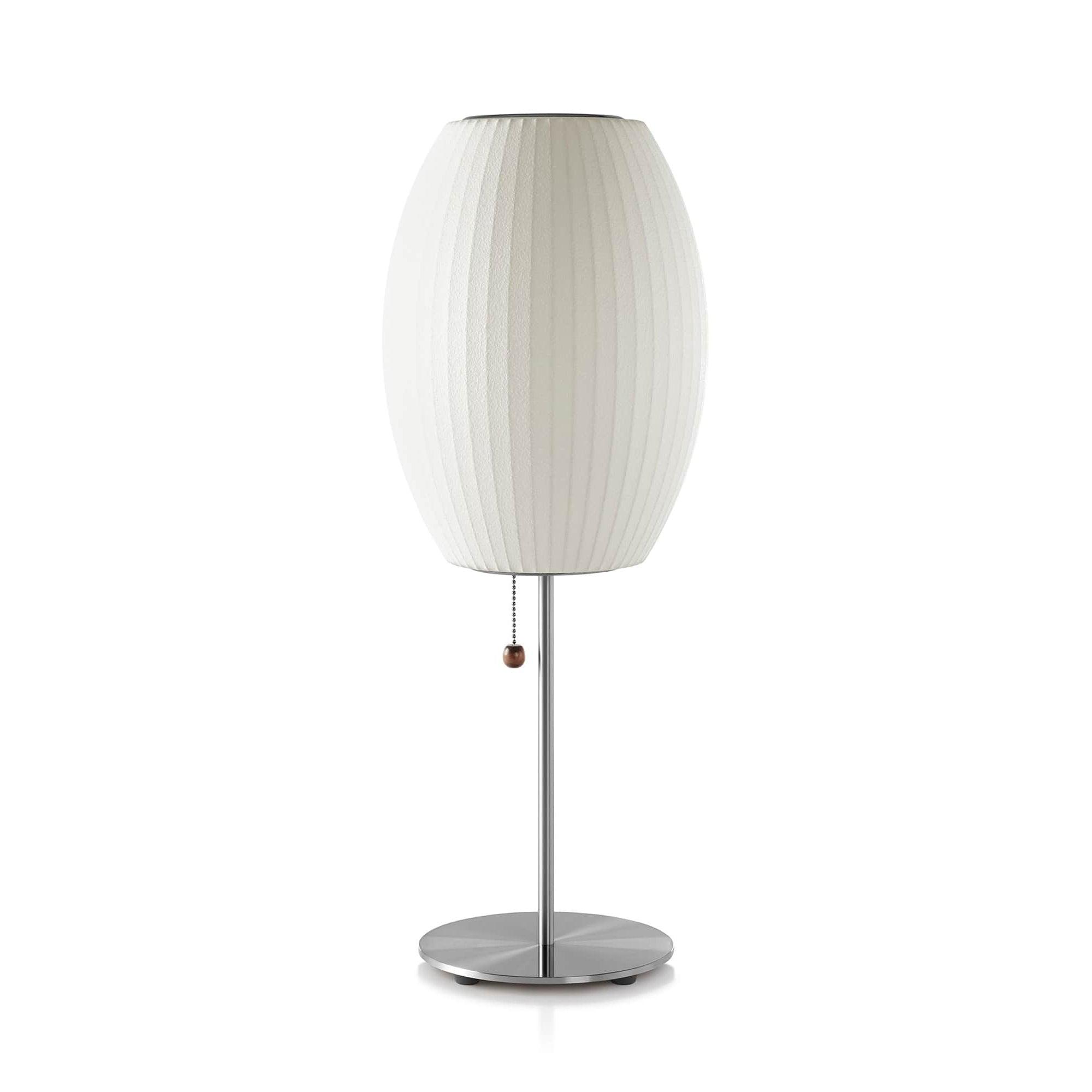 Mid Century Modern Nelson Inspired Accent Table Lamp with White Polymer Shade