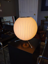 Modern Tripod Accent Table Lamp with White Polymer Bubble Shade for Elegant Interior Lighting