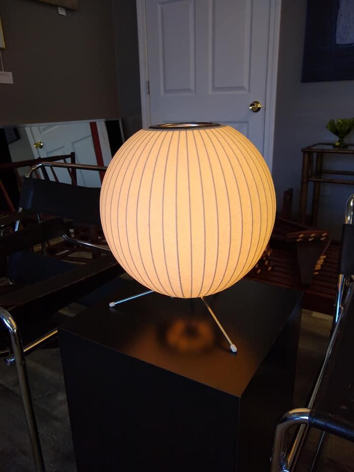 Modern Tripod Accent Table Lamp with White Polymer Bubble Shade for Elegant Interior Lighting