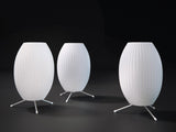 Modern Tripod Accent Table Lamp with White Polymer Bubble Shade for Elegant Interior Lighting