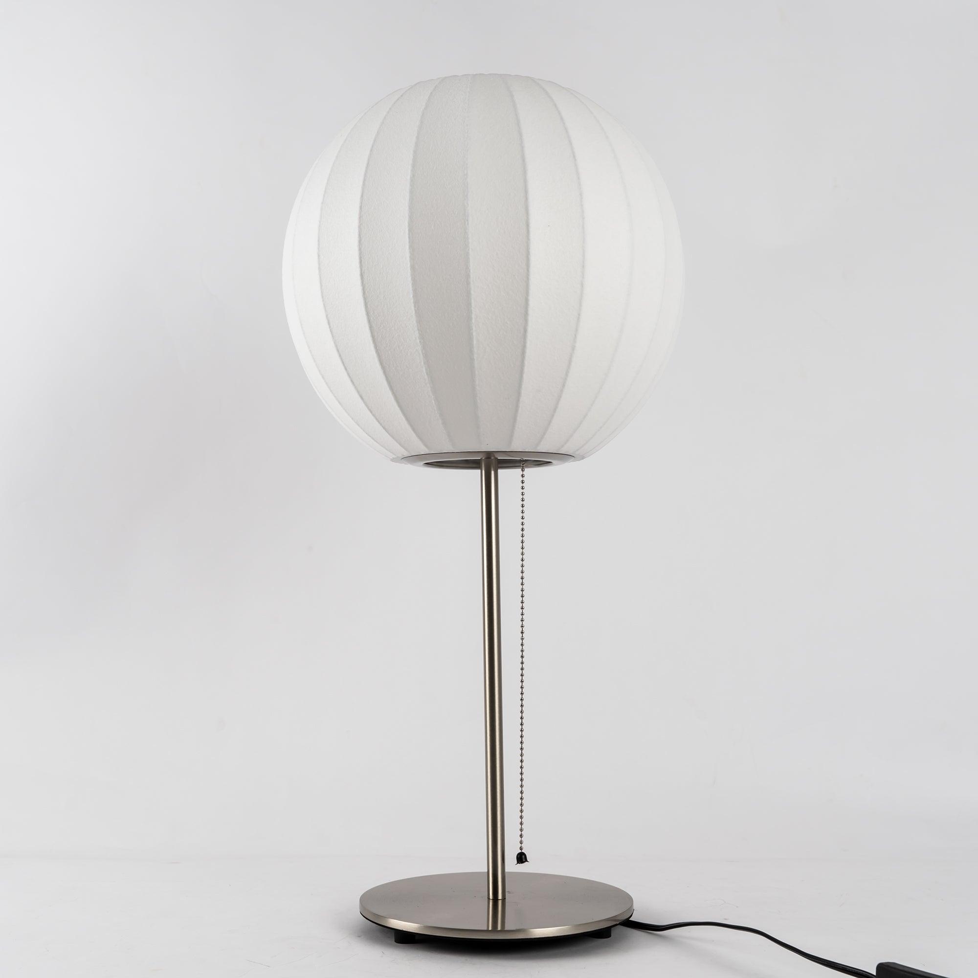 Modern Tripod Accent Table Lamp with White Polymer Bubble Shade for Elegant Interior Lighting