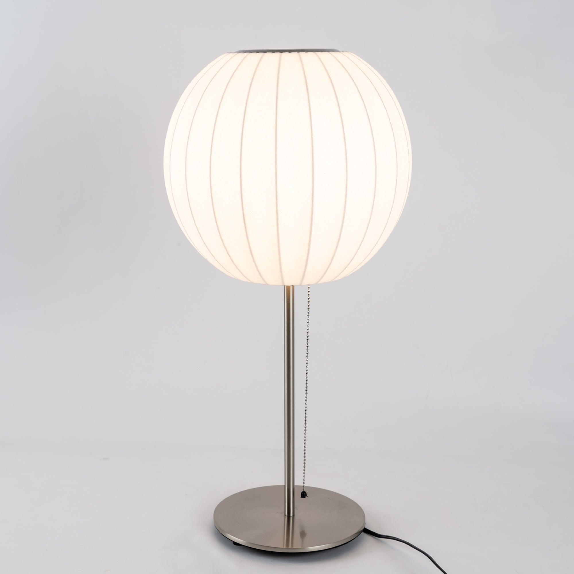 Modern Tripod Accent Table Lamp with White Polymer Bubble Shade for Elegant Interior Lighting