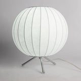 Modern Tripod Accent Table Lamp with White Polymer Bubble Shade for Elegant Interior Lighting