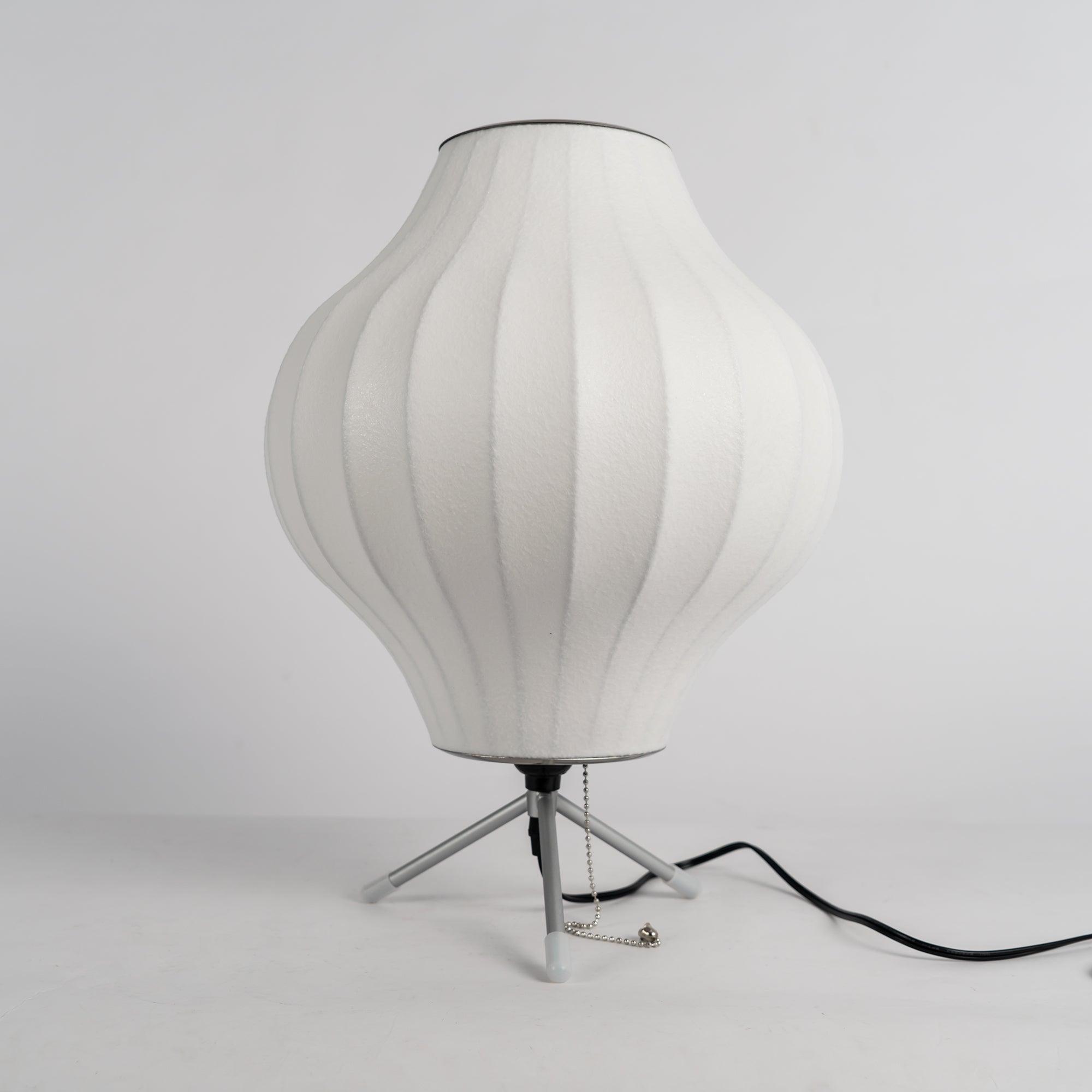 Modern Tripod Accent Table Lamp with White Polymer Bubble Shade for Elegant Interior Lighting