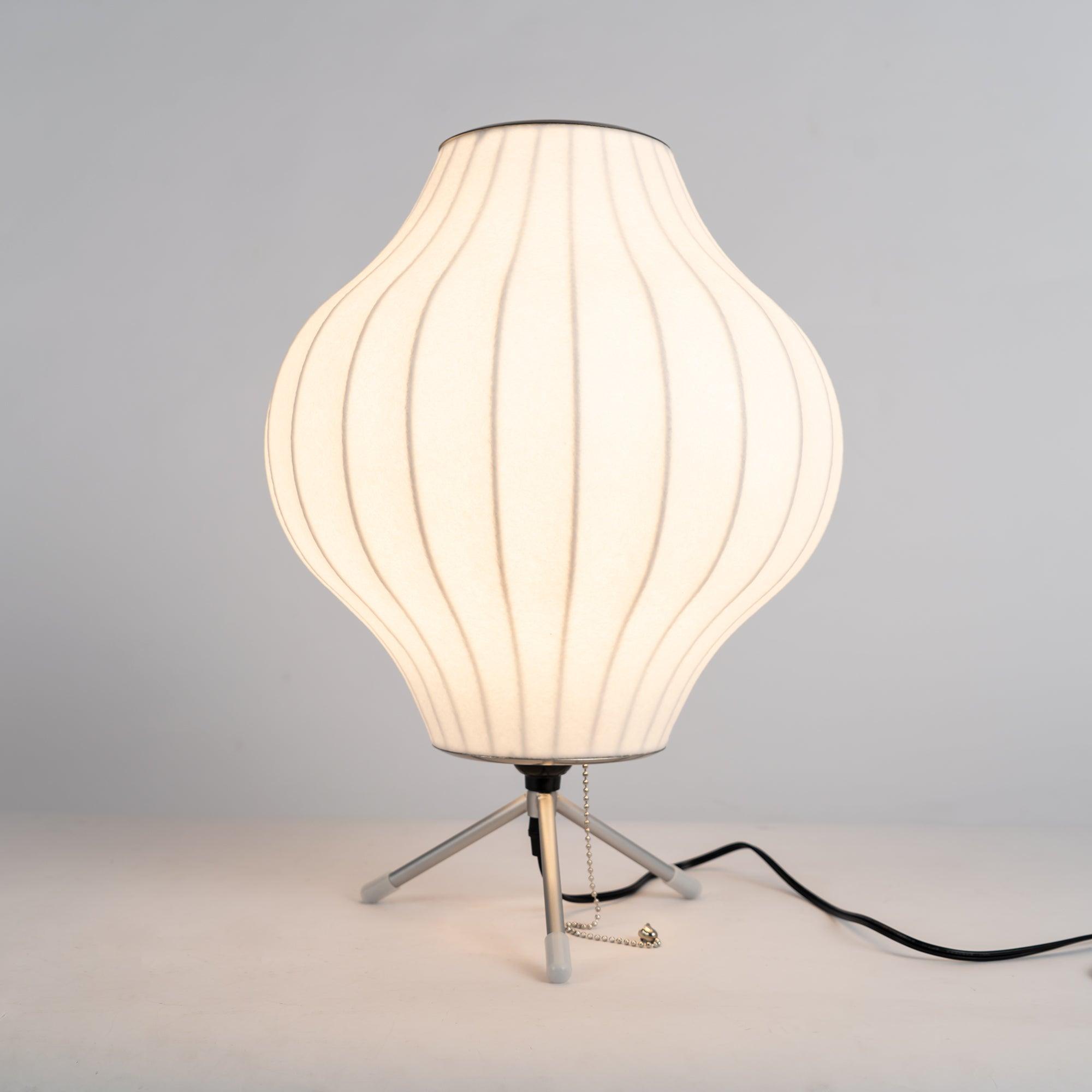 Modern Tripod Accent Table Lamp with White Polymer Bubble Shade for Elegant Interior Lighting