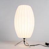Modern Tripod Accent Table Lamp with White Polymer Bubble Shade for Elegant Interior Lighting