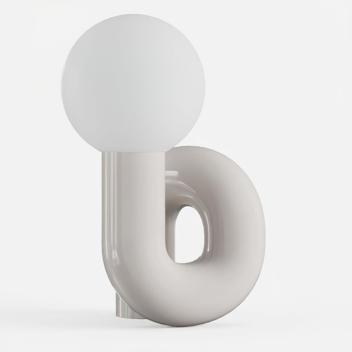 Modern Resin N Shape Table Lamp with Glass Globe for Creative Bedside and Office Lighting