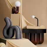 Modern Resin N Shape Table Lamp with Glass Globe for Creative Bedside and Office Lighting