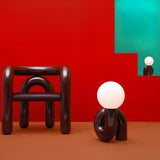 Modern Resin N Shape Table Lamp with Glass Globe for Creative Bedside and Office Lighting