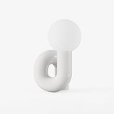 Modern Resin N Shape Table Lamp with Glass Globe for Creative Bedside and Office Lighting