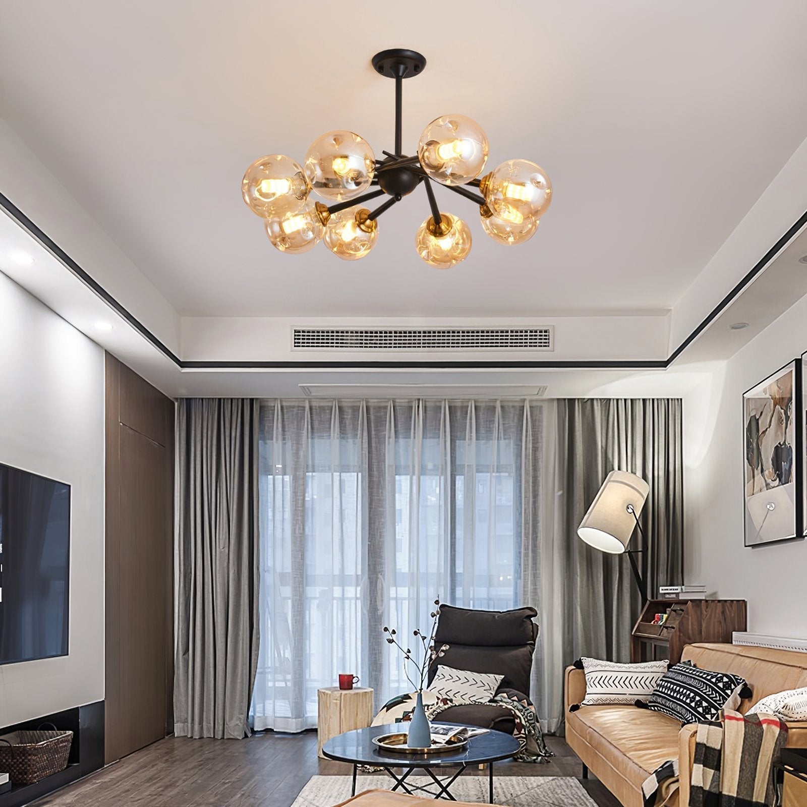 modern-handcrafted-glass-pendant-light-smoke-gray-amber-chandelier-for-dining-room
