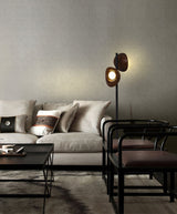 Modern Nest Wooden Floor Lamp Standing Light with Integrated LED and Organic Shades