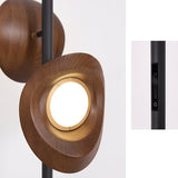 Modern Nest Wooden Floor Lamp Standing Light with Integrated LED and Organic Shades