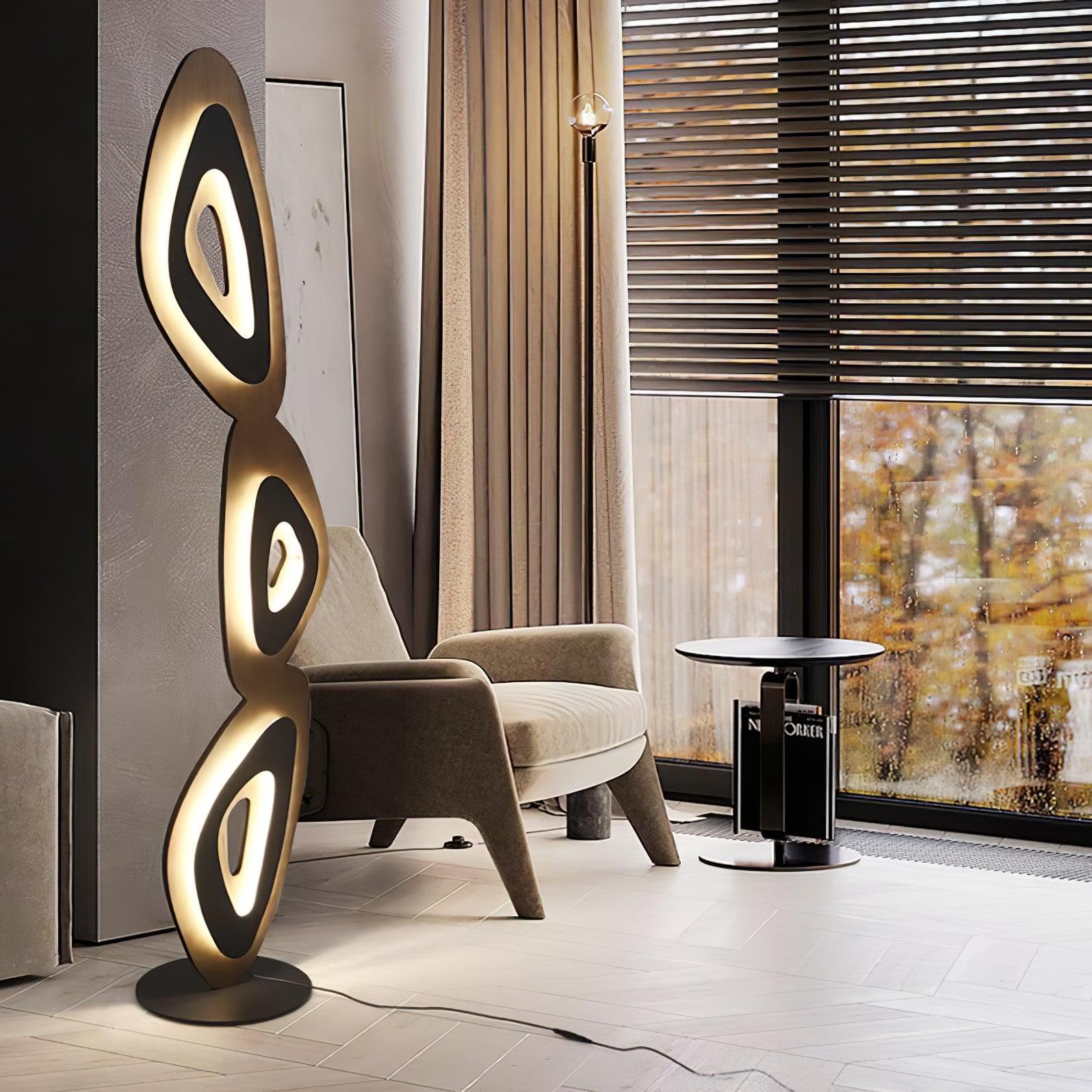 Nevis Modern Minimalist Geometric LED Floor Lamp for Living Room and Bedroom