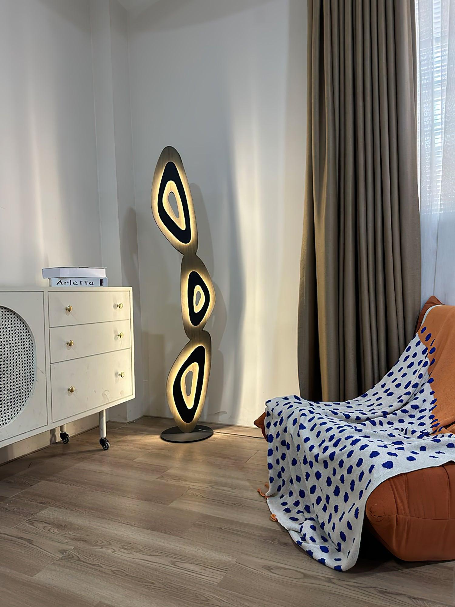 Nevis Modern Minimalist Geometric LED Floor Lamp for Living Room and Bedroom