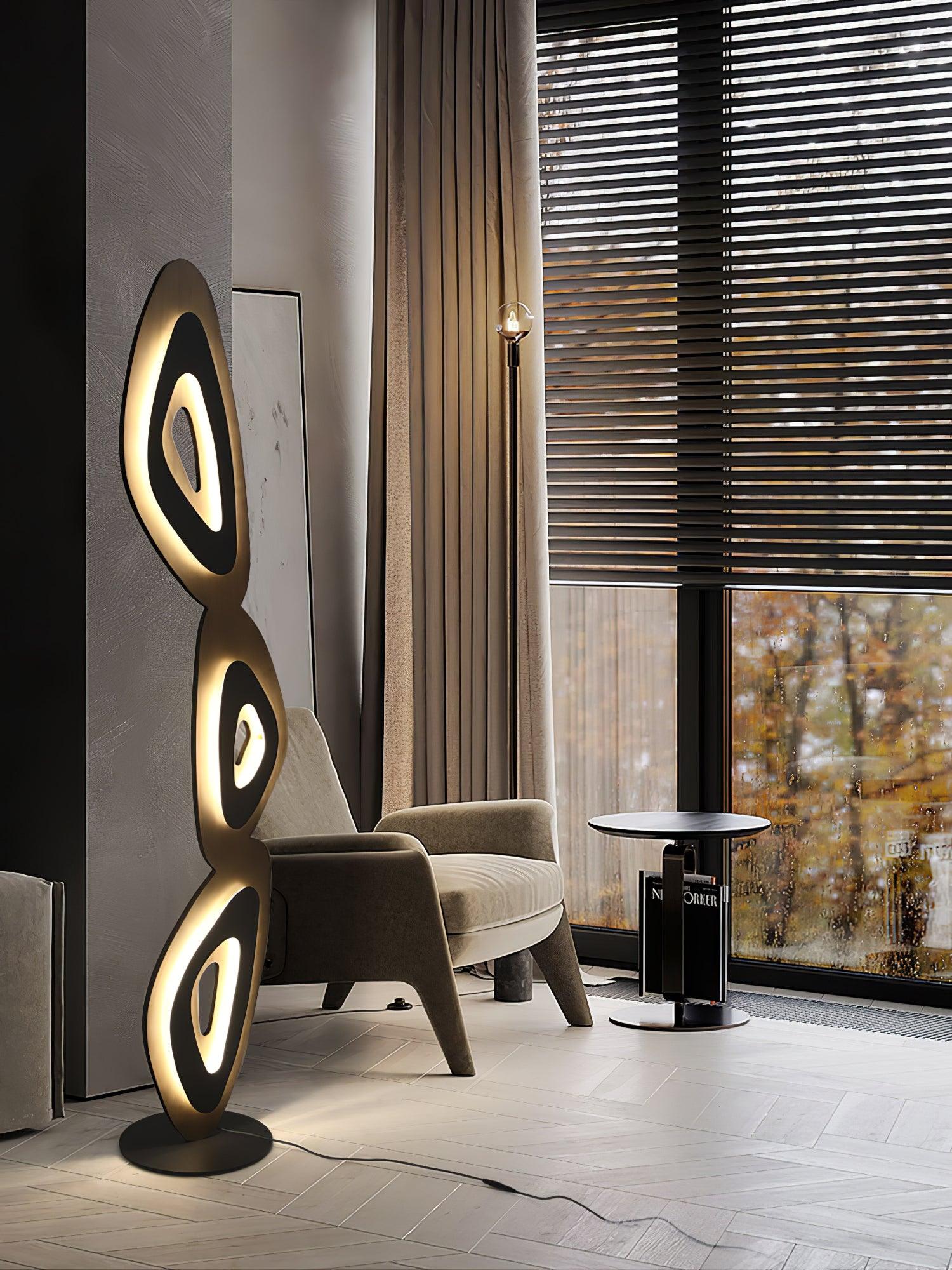 Nevis Modern Minimalist Geometric LED Floor Lamp for Living Room and Bedroom