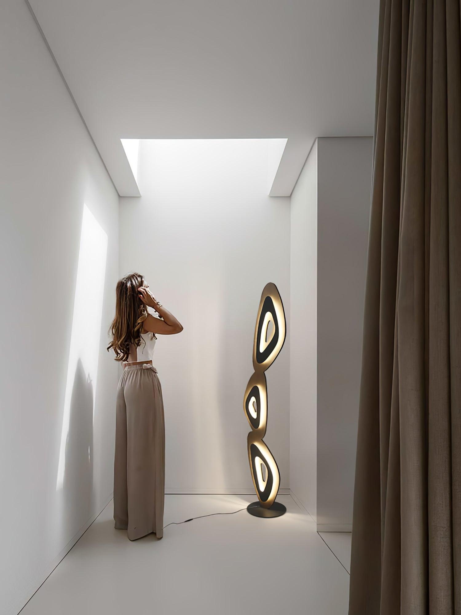 Nevis Modern Minimalist Geometric LED Floor Lamp for Living Room and Bedroom