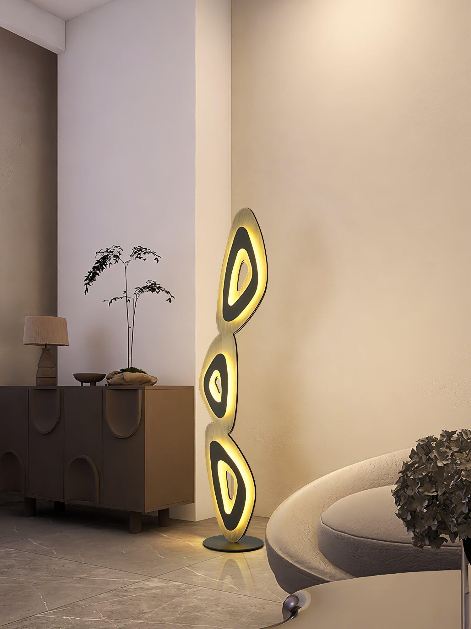 Nevis Modern Minimalist Geometric LED Floor Lamp for Living Room and Bedroom