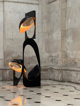 Modern Abstract Geometric LED Sculpture Floor Lamp Artistic Standing Light for Living Room
