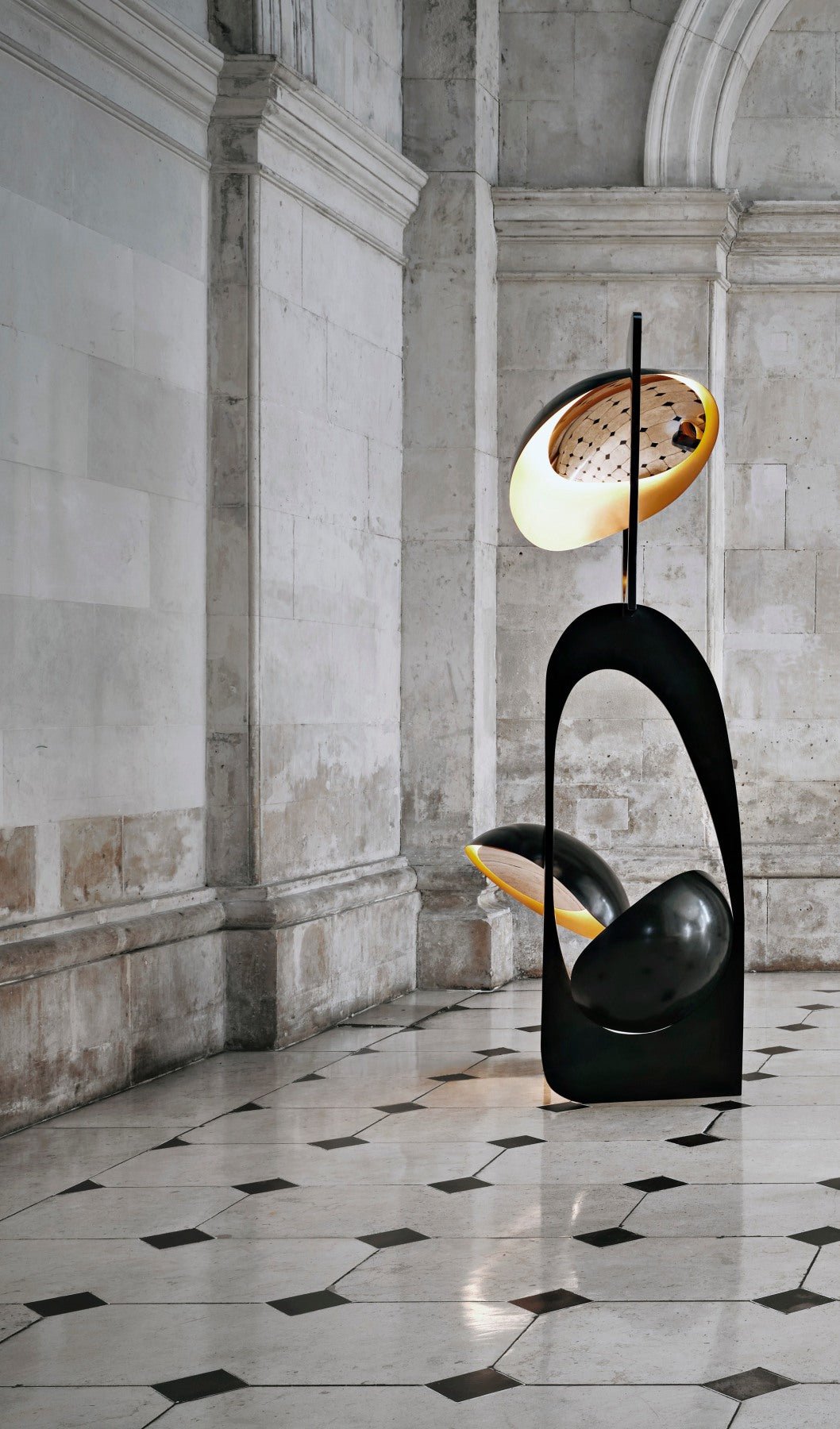 Modern Abstract Geometric LED Sculpture Floor Lamp Artistic Standing Light for Living Room