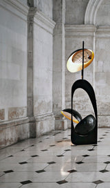 Modern Abstract Geometric LED Sculpture Floor Lamp Artistic Standing Light for Living Room