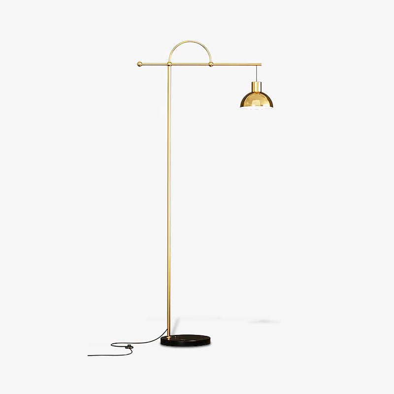 Nidal Modern Metal Standing Floor Lamp with Elegant Marble Base and Minimalist Design