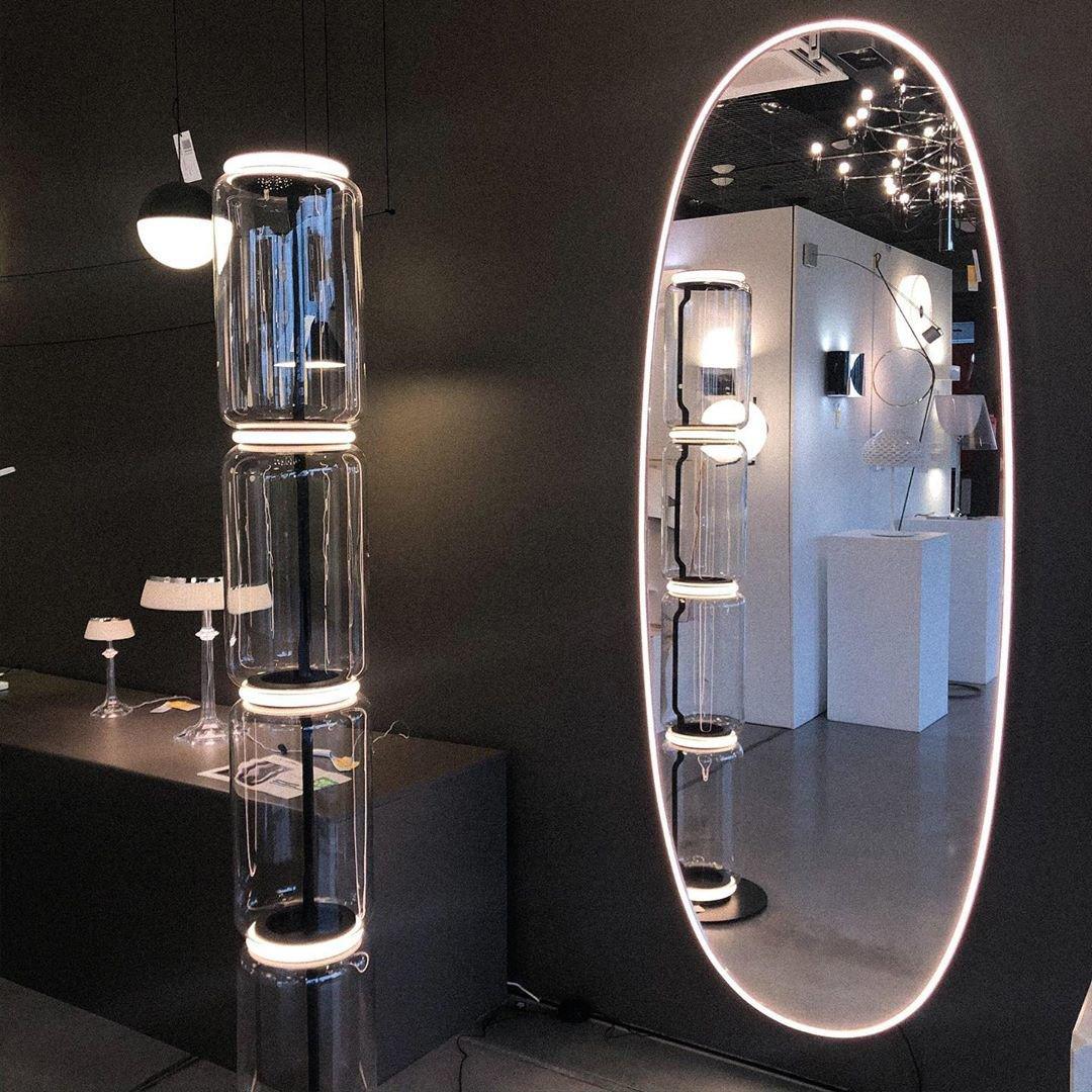 Modern Hand Blown Glass Modular Floor Lamp for Living Room with Integrated LED Lighting