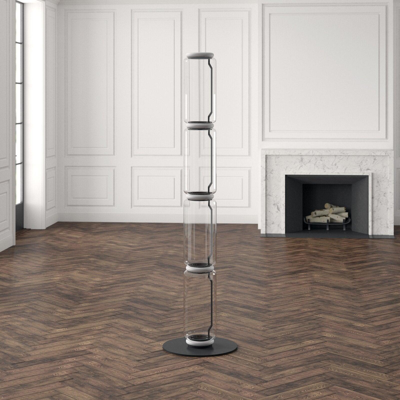 Modern Hand Blown Glass Modular Floor Lamp for Living Room with Integrated LED Lighting