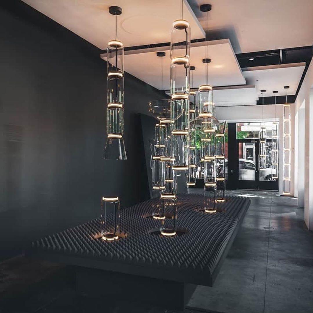 Modern Hand Blown Glass Modular Floor Lamp for Living Room with Integrated LED Lighting