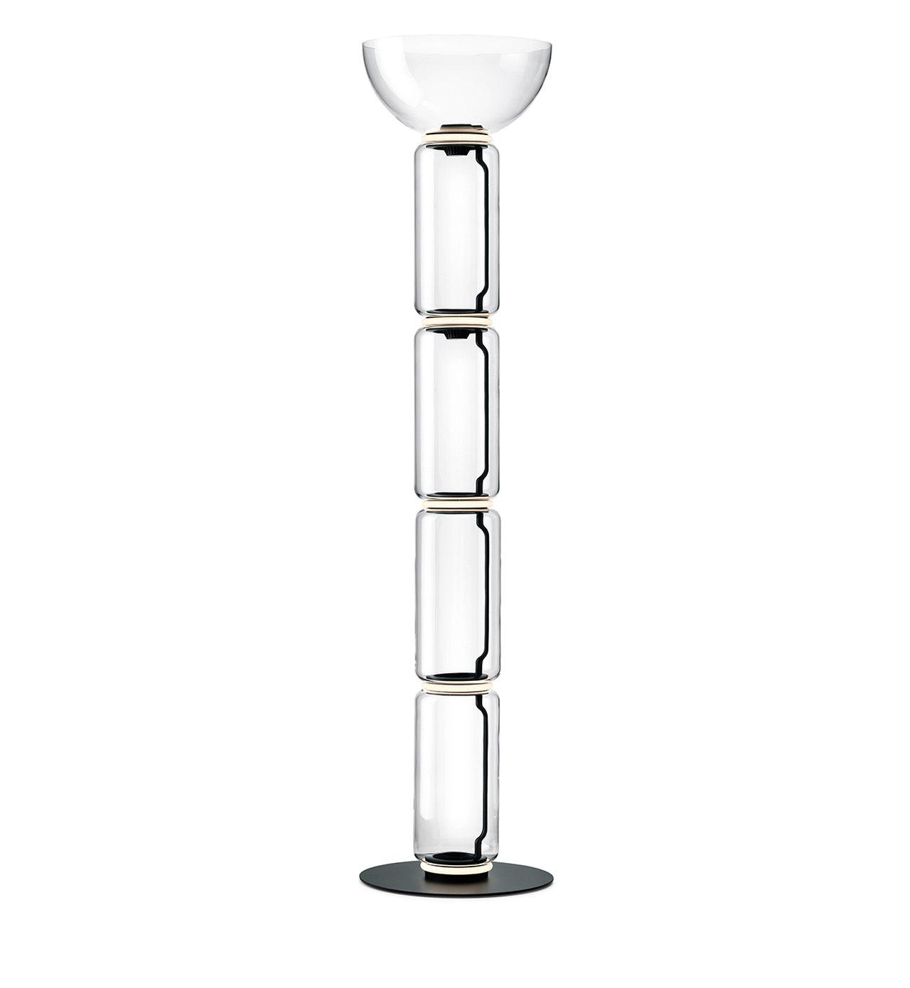 Modern Hand Blown Glass Modular Floor Lamp for Living Room with Integrated LED Lighting