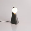 Modern Geometric Stainless Steel Table Lamp with Globe Glass Shade for Bedside and Desk