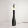 Geometric Stainless Steel Floor Lamp with Spherical Glass Shade in Black Finish