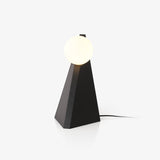 Modern Geometric Stainless Steel Table Lamp with Globe Glass Shade for Bedside and Desk