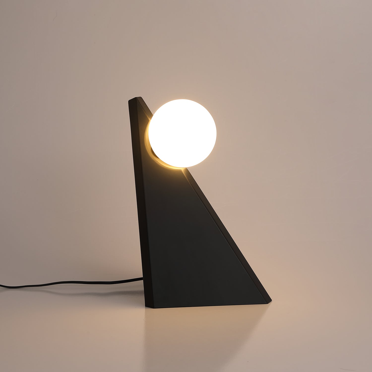 Modern Geometric Stainless Steel Table Lamp with Globe Glass Shade for Bedside and Desk