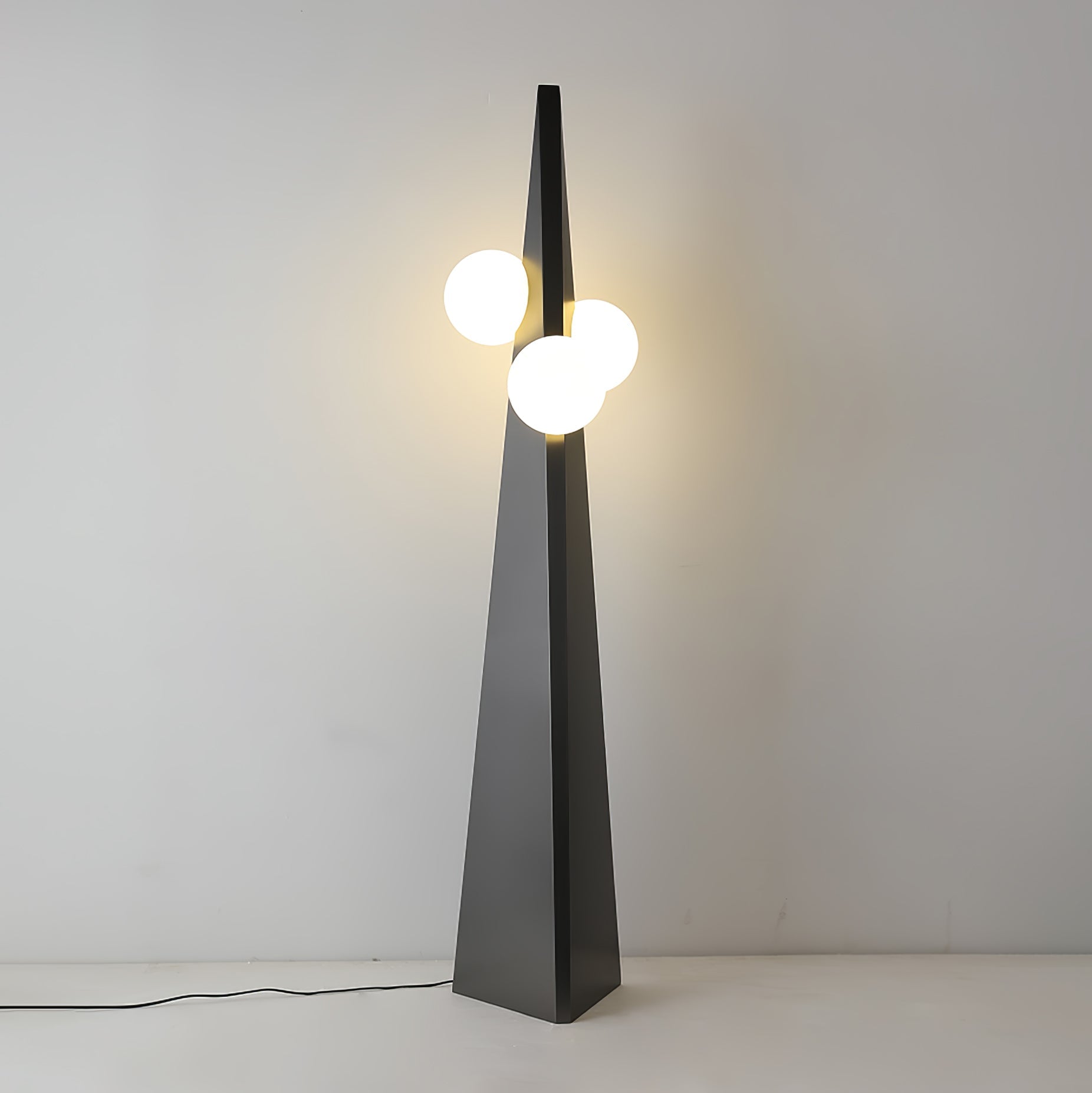 Modern Geometric Stainless Steel Table Lamp with Globe Glass Shade for Bedside and Desk