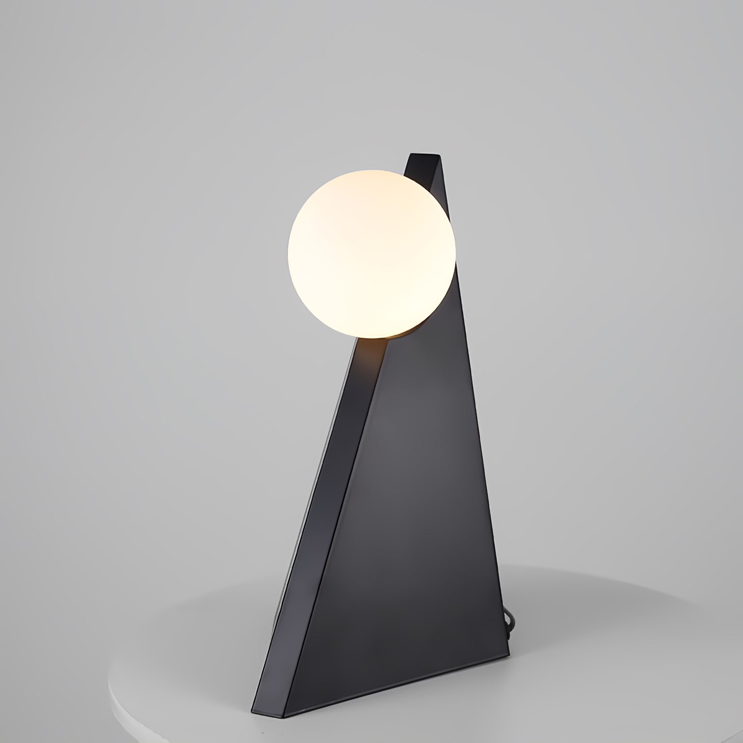 Modern Geometric Stainless Steel Table Lamp with Globe Glass Shade for Bedside and Desk