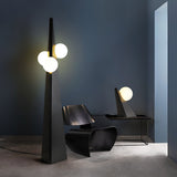 Modern Geometric Stainless Steel Table Lamp with Globe Glass Shade for Bedside and Desk