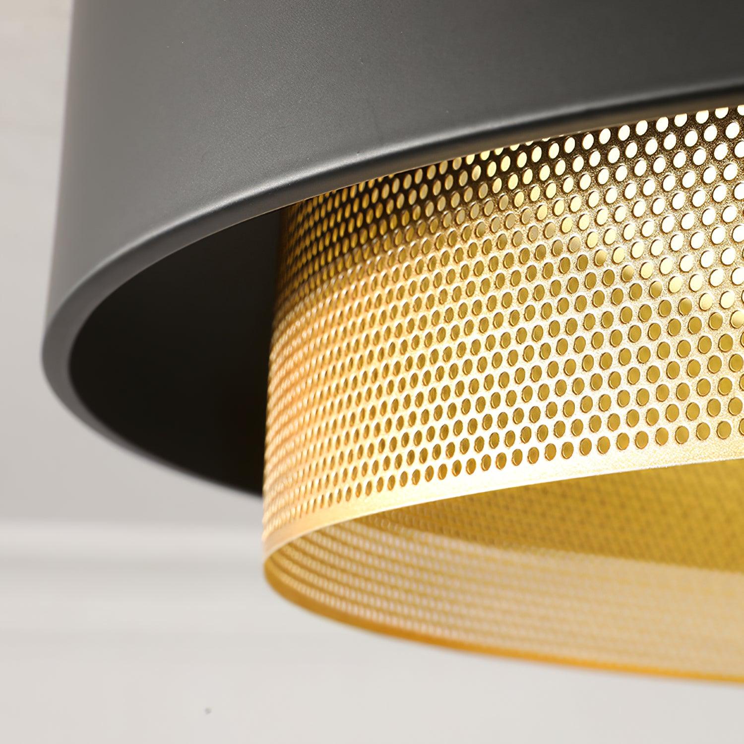 Nolan Vintage Gold Integrated LED Flush Mount Ceiling Light with Black Outer Ring