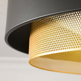 Nolan Vintage Gold Integrated LED Flush Mount Ceiling Light with Black Outer Ring