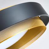 Nolan Vintage Gold Integrated LED Flush Mount Ceiling Light with Black Outer Ring