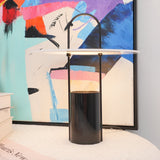 Nomade Modern Industrial Table Lamp with Carry Handle and Acrylic Diffuser for Bedside and Office